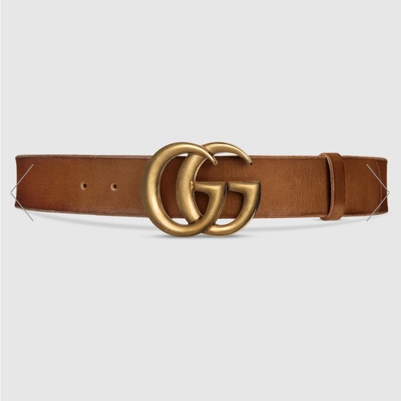 Gucci GG Marmont Wide Belt Size 85 Brown Leather (tan) - Picture 1 of 14